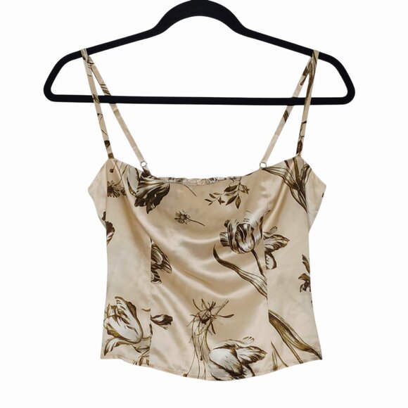 Reformation Overland Top & Layla Skirt Umber Floral Cream Silk 2pc Set Size 0/2 - Picture 5 of 15